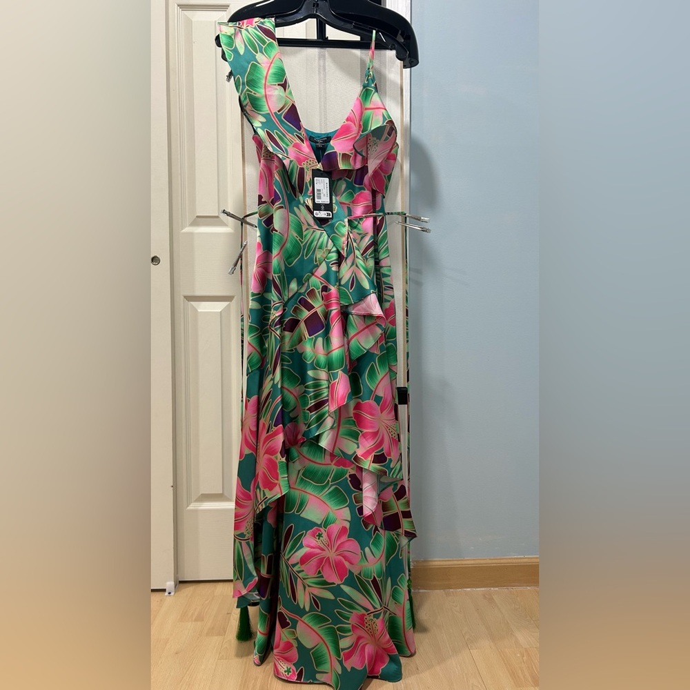 Guess by Marciano Pink and Green Floral Dress